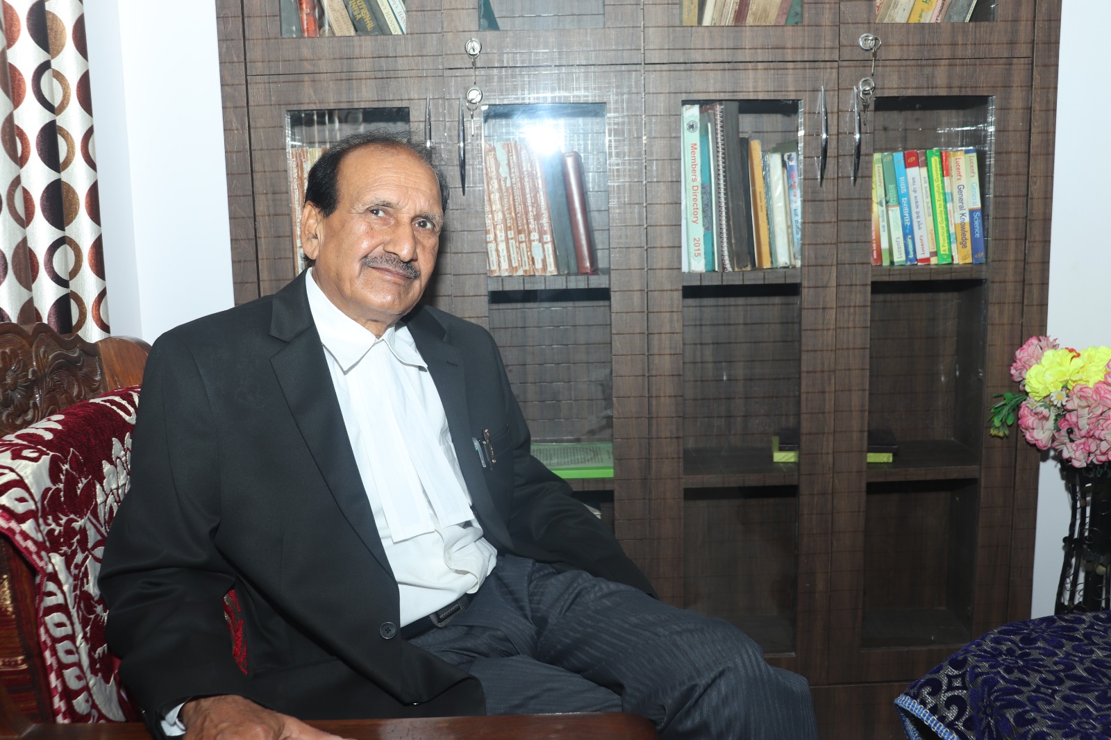 Advocate R.B. Choubey with legal library